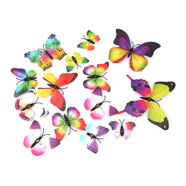 

wall stickers 12pcs/set diy sticker 3d simulated magnet butterfly for home party decoration living room decor