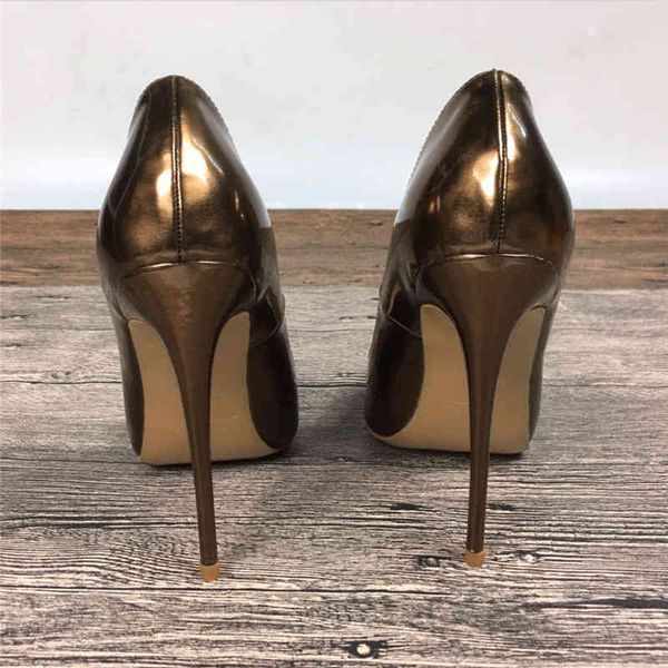 

dress shoes veowalk sapato stiletto feminino liso brilhoso marrom patente bico fino elegante salto extremamente alto tamanho 33-45 oz4w, Black