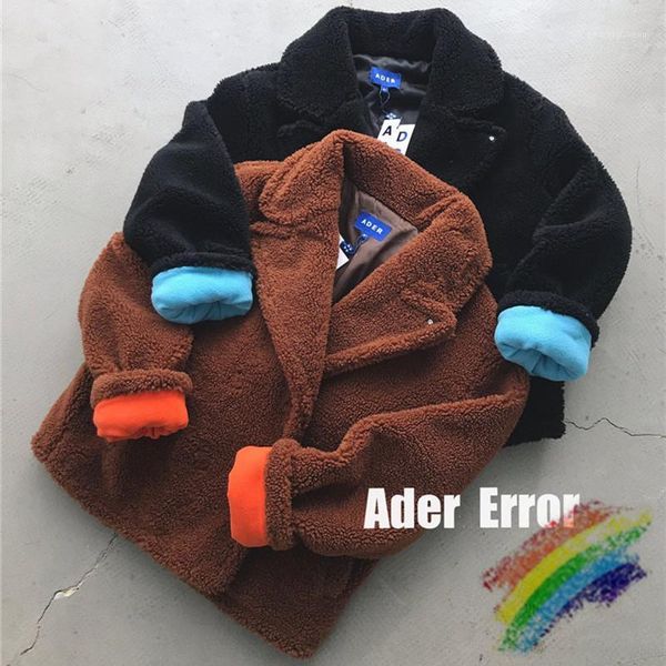 

winter 70% wool 30% polyester cardigan adererror puffer jacket parkas men women 1:1 high-quality ader error coats outerwear men's down, Black
