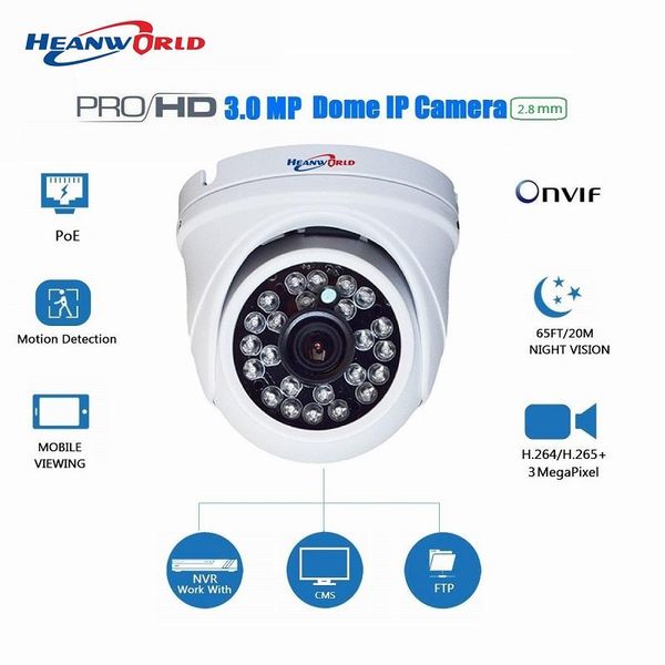 

sony imx307 hd 3.0mp outdoor waterproof night vision ip dome camera 2.8mm wide-angle for poe nvr system support onvif 2.0 cameras
