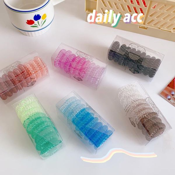 

hair accessories 9pc/lot 3.6cm small ropes girls transparent color elastic bands kid ponytail holder tie gum