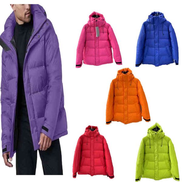 

men's down winter et letter printing coat downs ets hooded coats mens women windbreaker multicolor canadian outerwear thick warm, Black