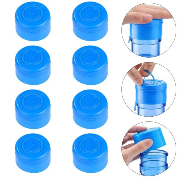 

buckets 35 pcs non spill covers durable water bottle caps jug (blue)