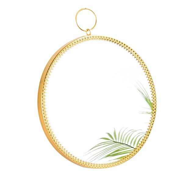 

mirrors 1pc retro metal tieyi jagged mirror hanging makeup (golden)