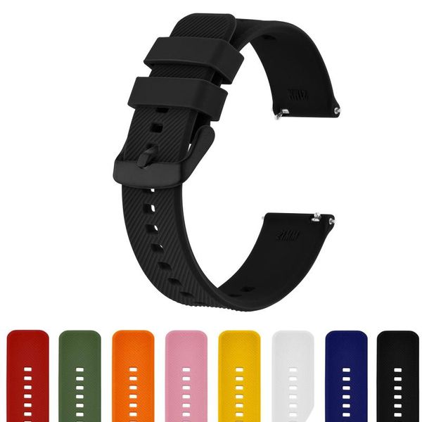 

watch bands bisonstrap 18mm 19mm 20mm 21mm 22mm silicone band strap quick release watchband bracelet for men and women, Black;brown