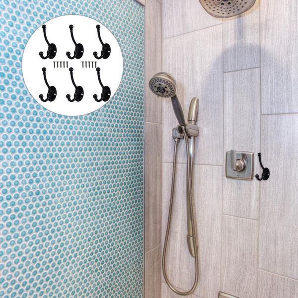 

6pcs household clothing hooks hanging bathroom creative & rails