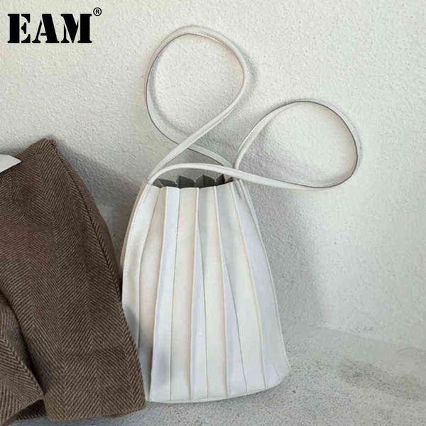 

shopping bags [eam] versatile large capacity pleated bucket bag women 2022 new fashion trendy composite shoulder female 18b0680 220304