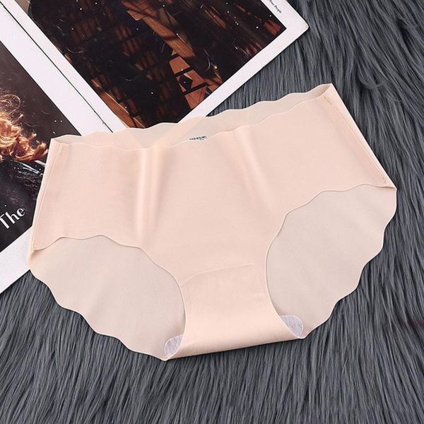 

women's panties women underwear ice silk seamless solid color mid waist briefs quick dry one piecelight breathable invisible wurp, Black;pink