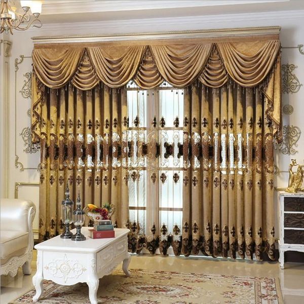 

curtain & drapes european style for living dining room bedroom water solution hollowed-out embroidery curtains french window kitchen