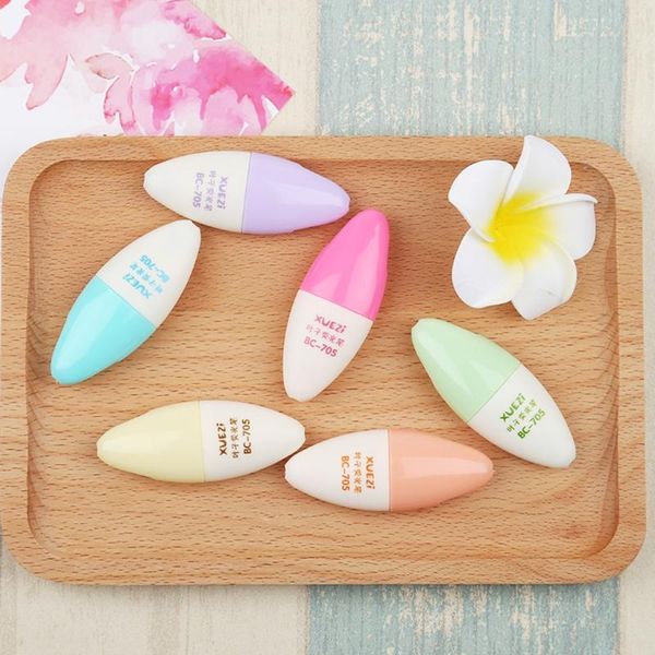 

highlighters 6 pcs mini leaves eggs shaped highlighter pens for writing, Black;red