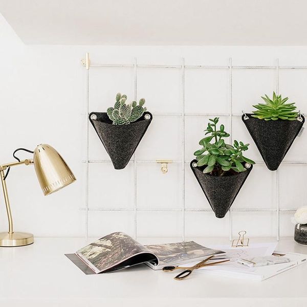 

planters & pots 4pcs felt hanging seedling bag flower pot plant grow tools vegetable container for home garden wall decor