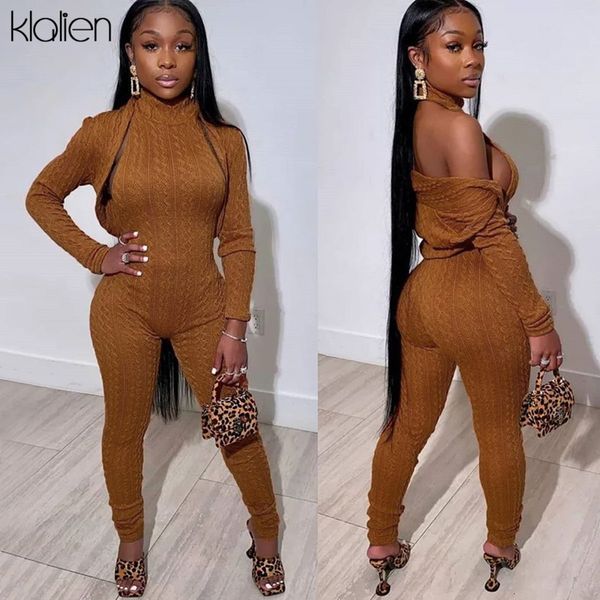 

t shirt solid knit two piece sets women streetwear short coat and halter skinny jumpsuit party clubwear female casual outfits, White