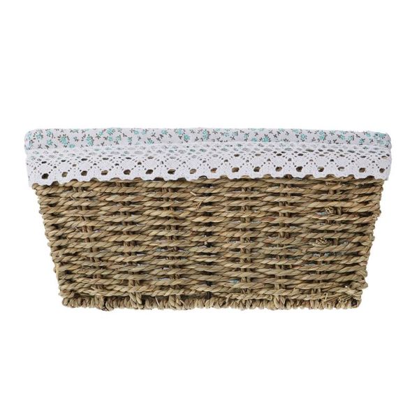 

storage baskets 1pc grass woven deskbasket snack sundries bathroom
