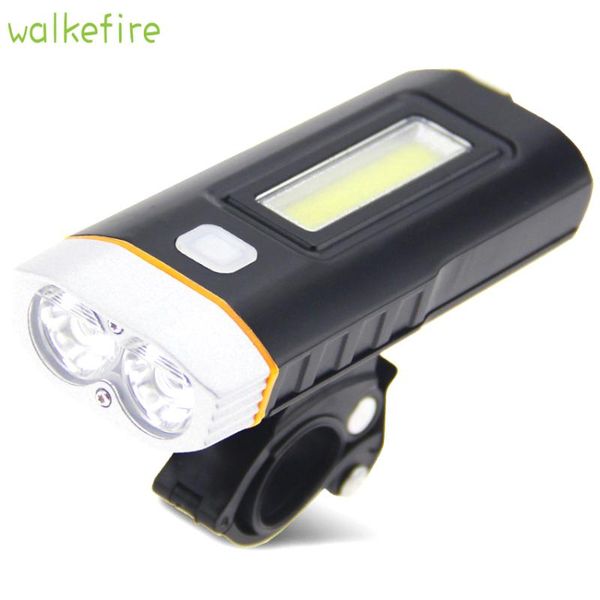 

walkfire cycling usb recharge light bike front handlebar lamp bicycle headlight power bank magnet with cob lights