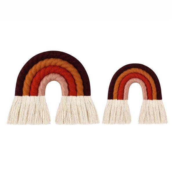 

decorative objects & figurines rainbow handmade weaving ornament nordic fresh simple kid room wall hanging