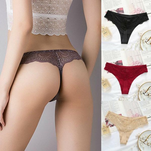 

women's panties women lace print floral low waist underwear ladies g-string lingerie thongs knickers intimates, Black;pink