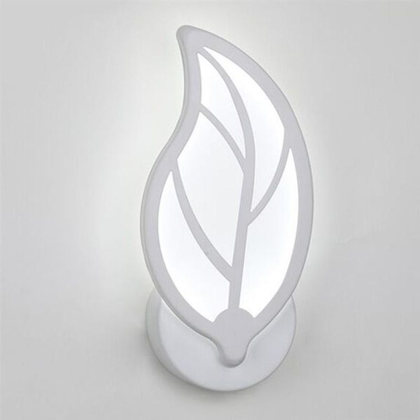

wall lamp 1pc led simple modern creative night for hallway bedroom living room stairs (leaf, white/warm light)