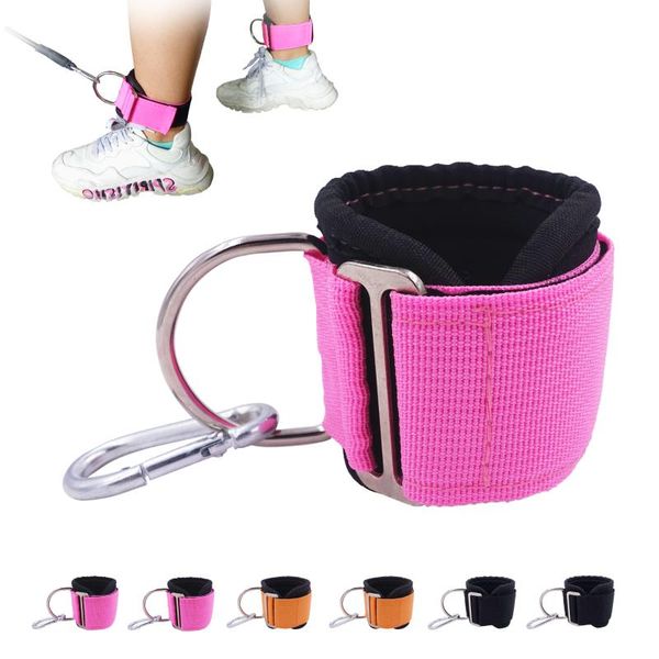 

ankle support cuffs with d-ring and padded adjustable leg weight straps for cable machines gym glutes workout lifting training, Blue;black