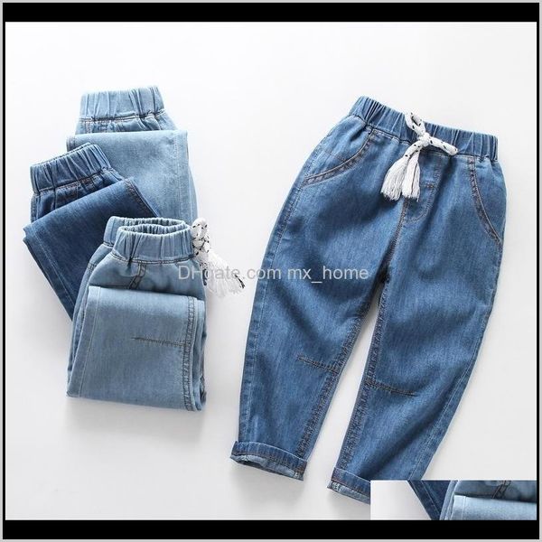 

baby clothing baby, & maternity drop delivery 2021 boys girls denim teen loose cotton pants for jeans kids clothes children trousers 2 3 4 5, Blue