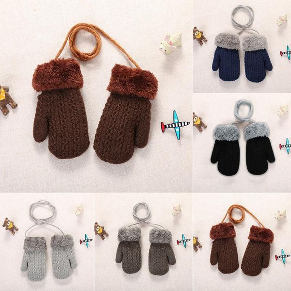 

hair accessories toddler baby solid winter gloves girls boys outdoor patchwork keep warm mittens fashoin size, Slivery;white