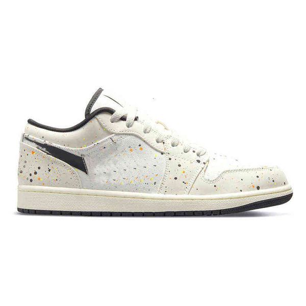 

men women outdoor shoes jumpman 1 1s low brushstroke sneakers original box