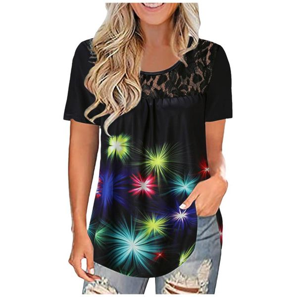 

women's t-shirt 2021 women short sleeve butterfly print t shirt summer casual loose ladies lace patchwork hollow out tee plus size 2xl, White