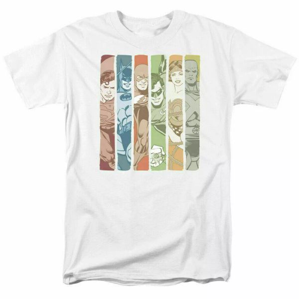 

justice league columns t shirt licensed comic book tee white, White;black