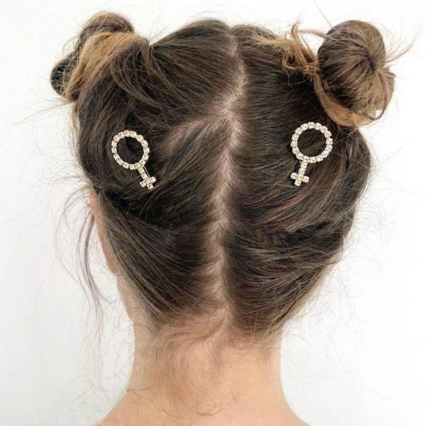 

hair clips & barrettes stonefans minimalist rhinestone girl clip bobby pin 2021 gold crystal barrette accessory luxury jewelry supplies, Golden;silver