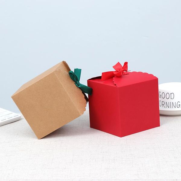 

kraft paper wedding candy box 20pcs 11*11*11cm brown square cardboard boxes party cookie packaging gift gifts for guests wrap