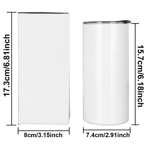 

sublimation blank 15oz straight tumbler stainless steel skinny tumblers vacuum insulated travel mug with straw lids cca12669 sea shipping