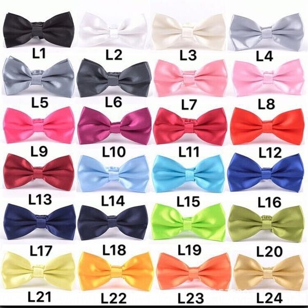 

ITWp korean formal business gentleman's men's bow ties solid color candywomen wedding tie candy color, Black;gray