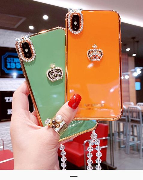 

cell phone pouches rhinestone crown 11 mobile shell luxury style queen fashion exclusive flash diamond soft anti-fall