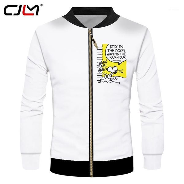 

men's jackets cjlm white funny print cartoon dog 3d jacket casual coats male fit slim long sleeve pocket outwears drop, Black;brown