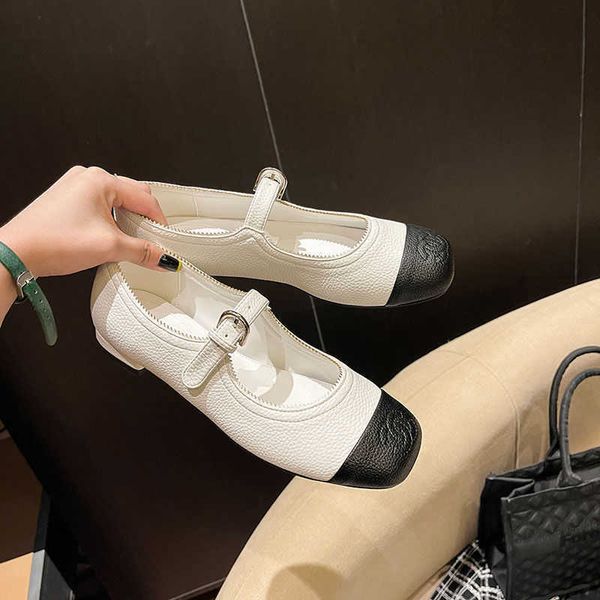 

2021 summer new style square head thick heel small fragrance mary jane shoes women's casual versatile retro one button single shoes ysj, Black