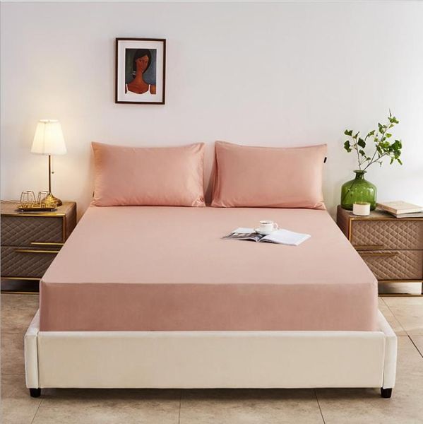 

bedding sets 1pc 100% polyester solid fitted sheet mattress cover four corners with elastic band bed sheets