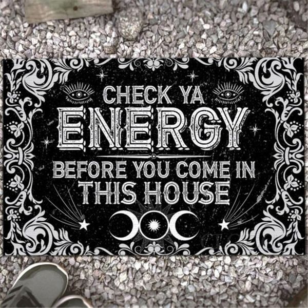

cloocl cute cartoon carpet check ya energy before you come in this house witch doormat witches floor mat kitchen mats