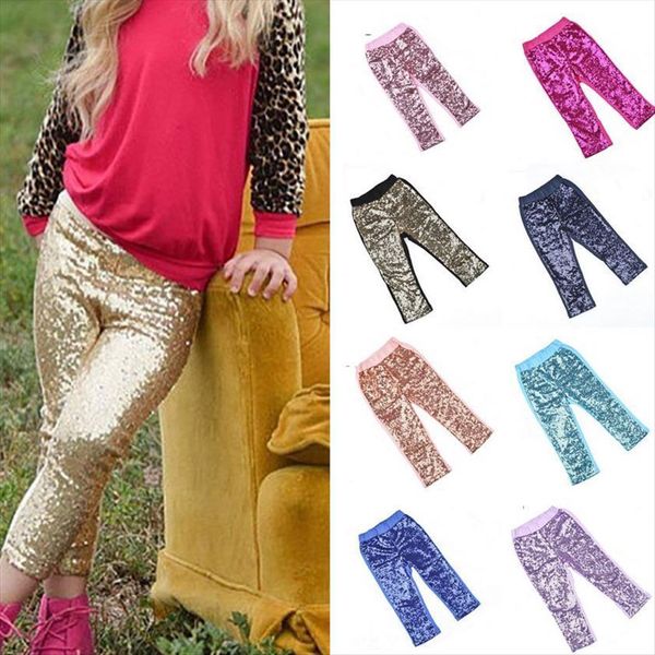 

children girl pants arrive sequin girls leggings toddler 1 10y baby kids, Blue