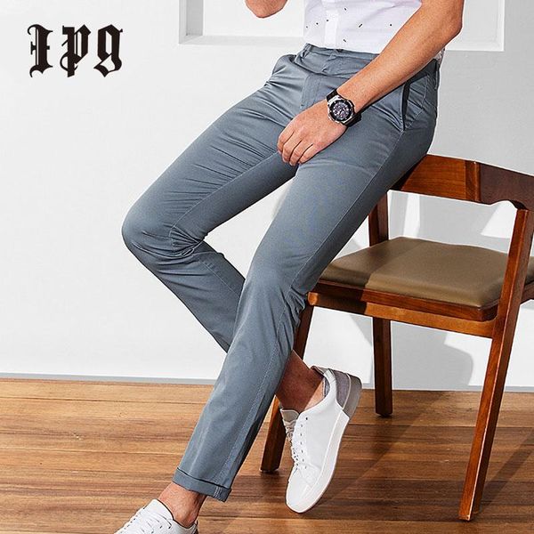 

ipg brand pants casual men clothing waterproof trousers fashion male cotton straight pant multi color solid big size 28-40 men's, Black