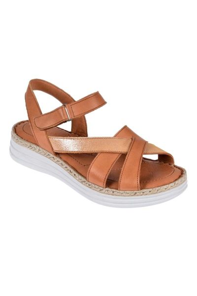 

sandals genuine leather casual women 's 117-8602 tan, Black