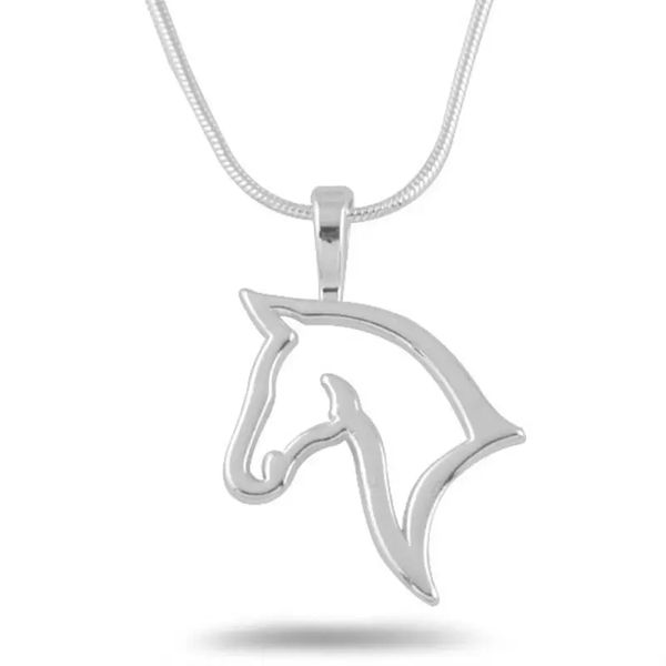

fashion cute animal horse pendant necklace for women dainty silver color chain jewelry accessories wholesale c3