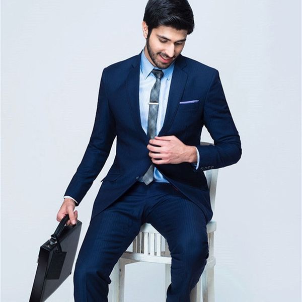 

men's suits & blazers male dark blue tux for wedding permance, custom dress business dancing, groomsmen, two pieces 7we1, White;black