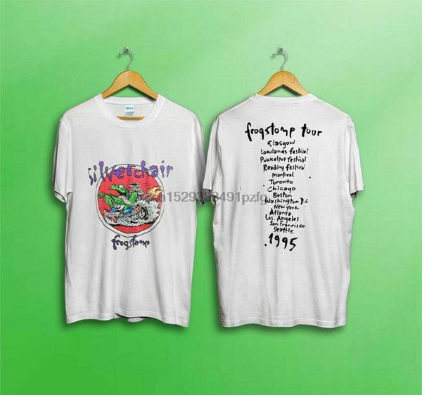 

men's t-shirts rare vintage 95 silverchair frogstomp tour concert t-shirt reprint1, White;black