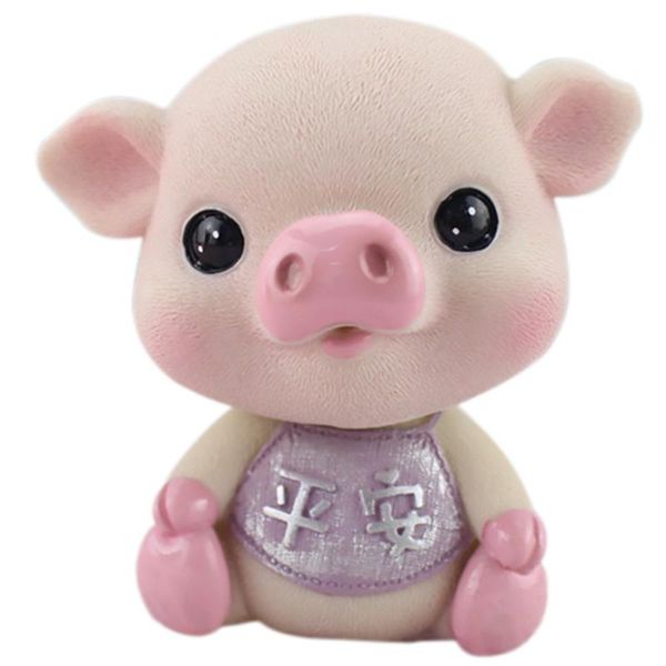 

interior decorations 1pc shaking head statue car decor resin craft ornament piggy