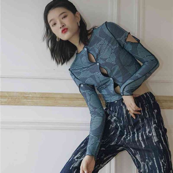 

women's knits & tees mesh crop blouse women fall hollow out cardigan long sleeve see through r fashion clothes xi8h, White