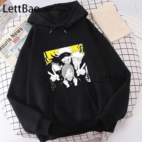 

men's hoodies & sweatshirts jujutsu kaisen itadori yuuji print hoodie man 2021 fashion harajuku sweatshirt comfortable japanese anime, Black