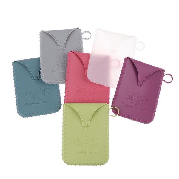 

mask buggy bag silicone material portable face holder dustproof case reusable facemask storage bags