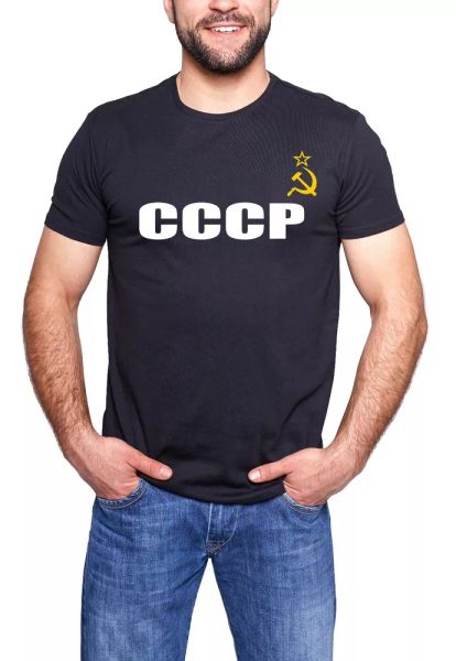 

CCCP Russian Soviet Union USSR 100% Cotton T-Shirt, White;black