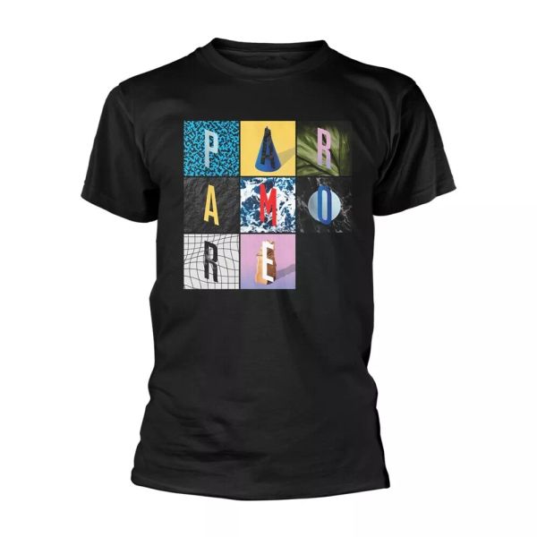 

paramore box grid texture official t-shirt men unisex, White;black