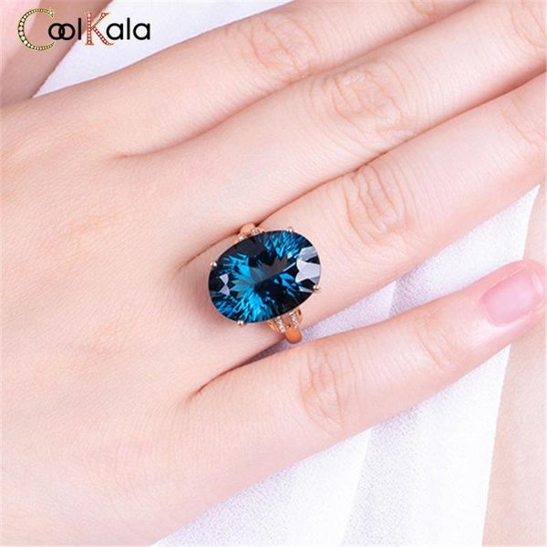 

wedding rings coolkala fashion london peacock blue color treasure open female living ring, Slivery;golden