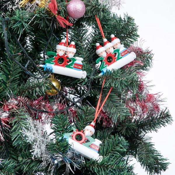 

2021 dhl quarantine personalized christmas decoration diy hanging ornament cute resin snowman pendant social distancing party